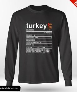 Funny Thanksgiving Food Apparel Turkey Nutrition Fact Shirt