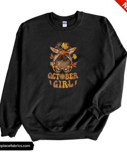 funny thanksgiving retro groovy october girl messy bun halloween thanksgiving sweatshirt omzauc
