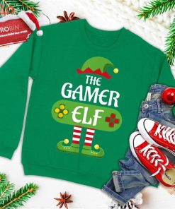 gamer elf christmas matching group family ugly christmas sweatshirt 1 m2zYN