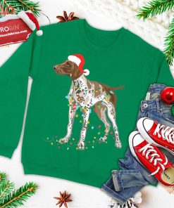 german shorthaired pointer tangled in christmas light ugly christmas sweatshirt 3 REgdJ