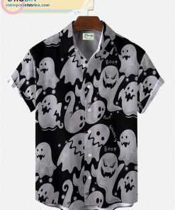 ghost animated halloween buttons up plus size short sleeve shirts 183 mgGJD