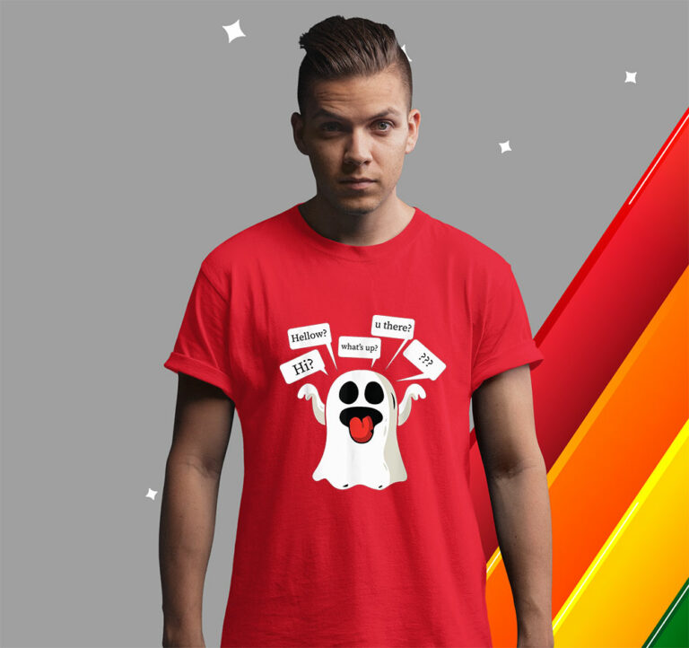 Ghosted Lazy Halloween Costume Funny Ghost Texting Dating Funny Halloween Shirt