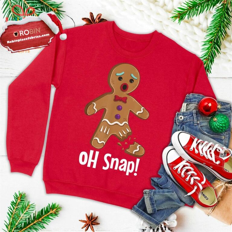 Gingerbread Man Cookie X-Mas Oh Snap Funny Cute Christmas Ugly Christmas Sweatshirt