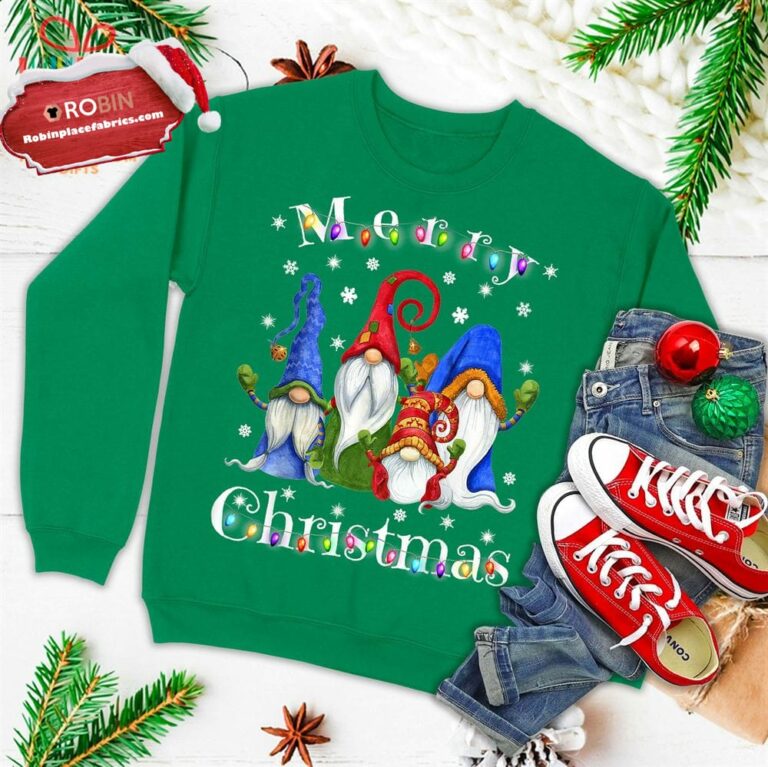 Gnome Christmas Pajamas – Garden Gnome Merry Christmas Ugly Christmas Sweatshirt