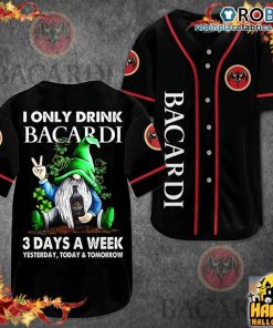 Gnome I Only Drink Bacardi 3 Days A Week Baseball Jersey