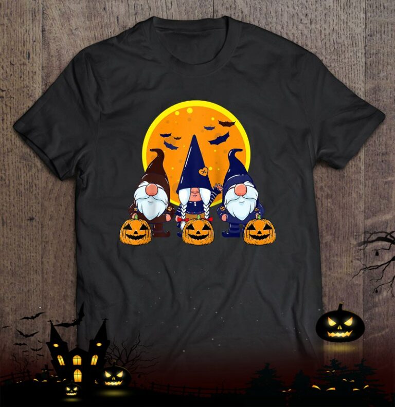 Gnome Witch Halloween Pumpkin Autumn Fall Holiday Raglan Baseball Shirt