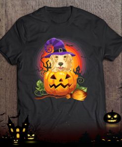 golden labrador witch pumpkin halloween dog lover costume shirt 716 82cJv