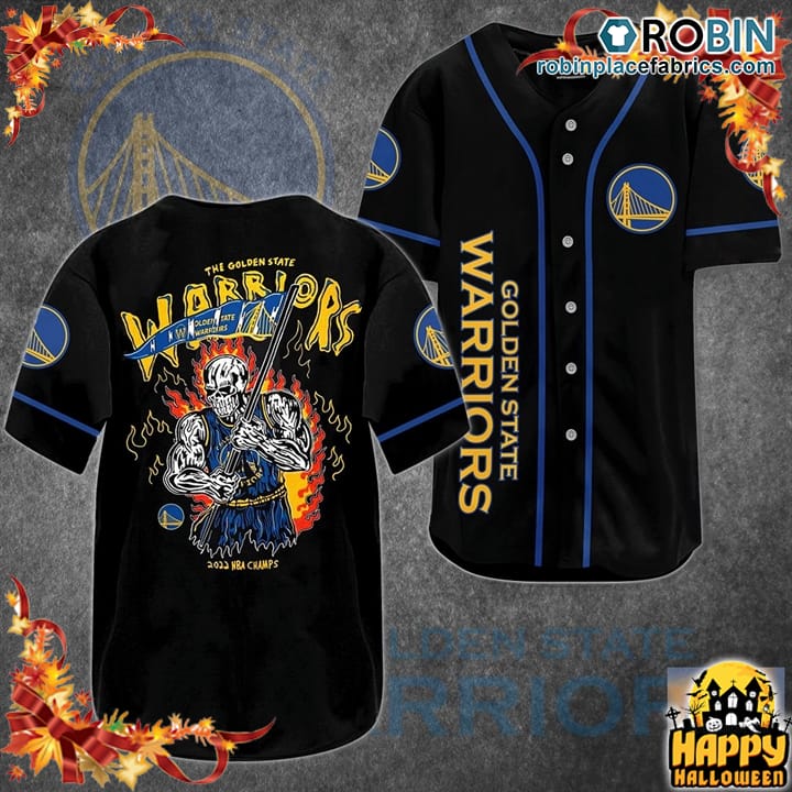 Golden State Warriors Skull Champs Baseball Jersey Shirt ...