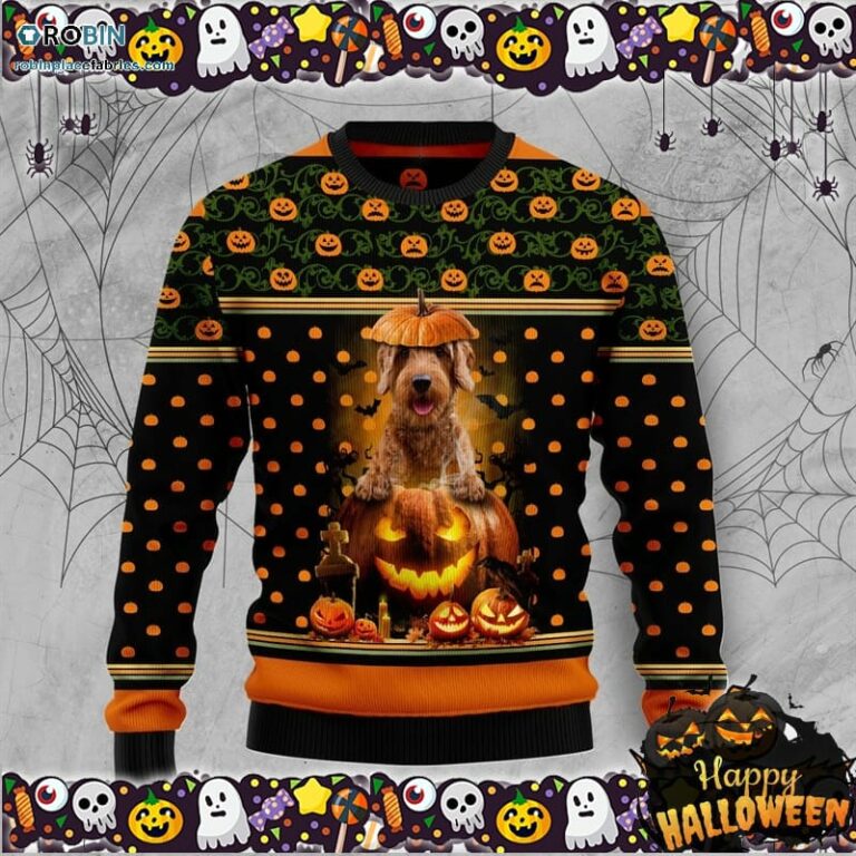 Goldendoodle Pumpkin Halloween Halloween Ugly Sweater