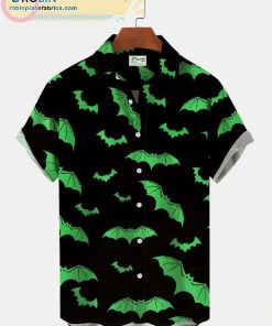 Green Bat Holiday Series Halloween Short Sleeve Shirts