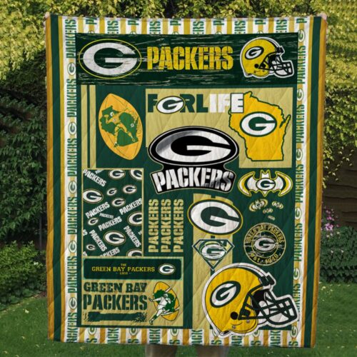 Green Bay Packers Quilt Blanket - RobinPlaceFabrics