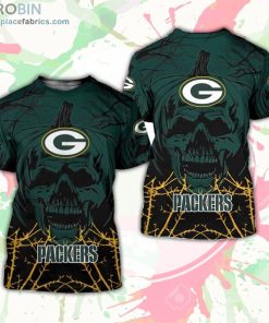 Green Bay Packers T-Shirt Halloween Pumpkin Skull – AOP Tshirt