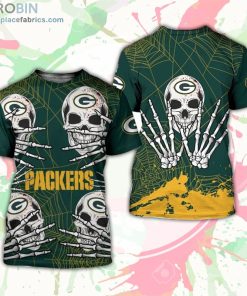 Green Bay Packers T-Shirt Skull For Halloween Graphic – AOP Tshirt