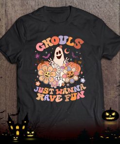 groovy ghouls just wanna have fun ghost pumpkin floral shirt 724 pzFNb