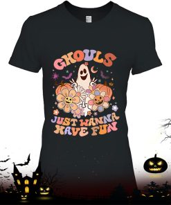 Groovy Ghouls Just Wanna Have Fun Ghost Pumpkin Floral Shirt