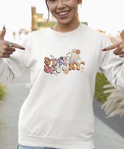 groovy stay spooky vibes retro floral ghost hippie halloween spooky ghost shirt 32 ntf3a2