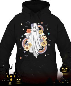 groovy vintage floral ghost hippie halloween spooky season shirt 181 Ffy9v