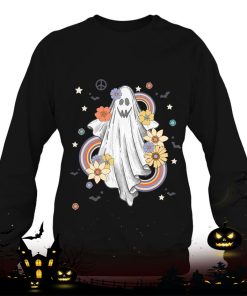 groovy vintage floral ghost hippie halloween spooky season shirt 182 2JITA