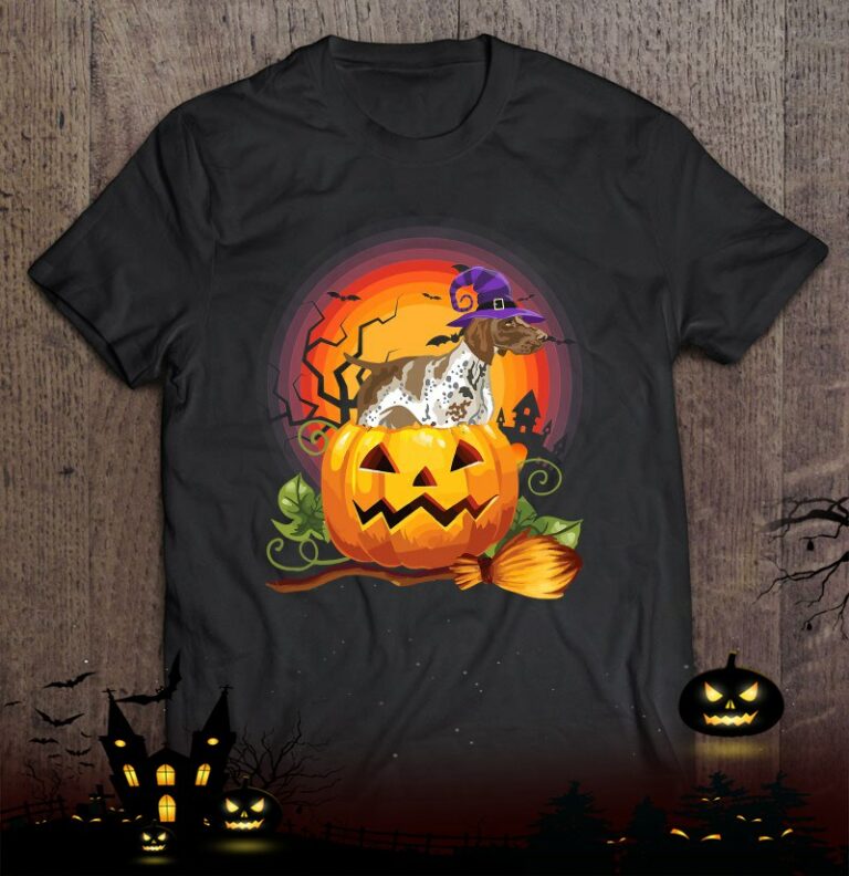 Gsp Witch Pumpkin Halloween Dog Lover Costume Shirt