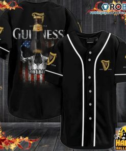 Guinness Beer Punisher Skull Baseball Jersey Shirt