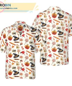 halloween art print casual short sleeve hawaiian shirts 248 ReTSg