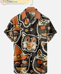 halloween black cat casual short sleeve hawaiian shirts rbpl8308 177 7EBQj