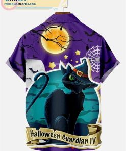 halloween black cat spider casual short sleeve hawaiian shirts 168 GGpXz