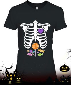 Halloween Candy Xray Skeleton Costume For Men Women Kid Boys Shirt
