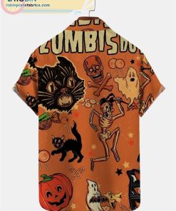 halloween casual shirts black cat pumpkin casual short sleeve hawaiian shirts 245 UJvPK