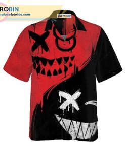 halloween evil smile casual short sleeve hawaiian shirts 240 6E1z6