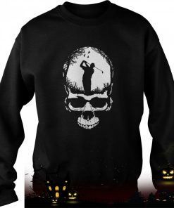 halloween golf gothic golfer skeleton skull blue sunset shirt 1412 52ZUp