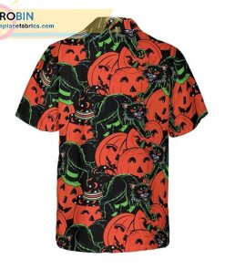 halloween horror queen cat halloween casual short sleeve hawaiian shirts 237 maR1t