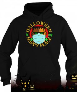 halloween is my happy place monster with face mask single dad shirt 1443 nT6XJ