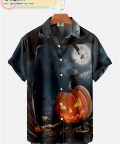 Halloween Jack-O-Lantern Print Shirt