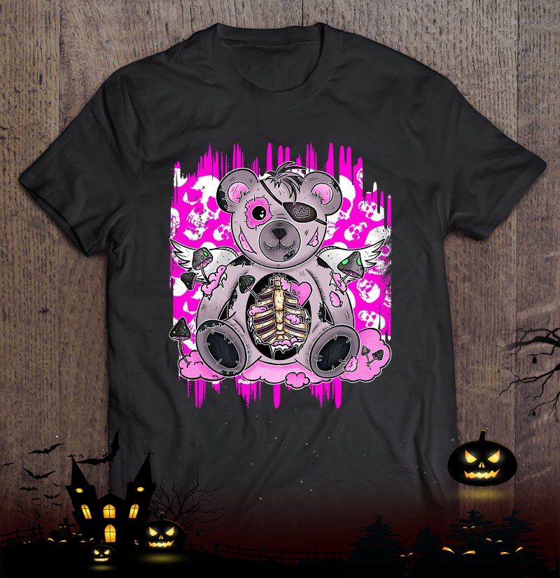 Halloween Kawaii Pastel Goth Cute Teddy Bear Anime Costume Shirt ...