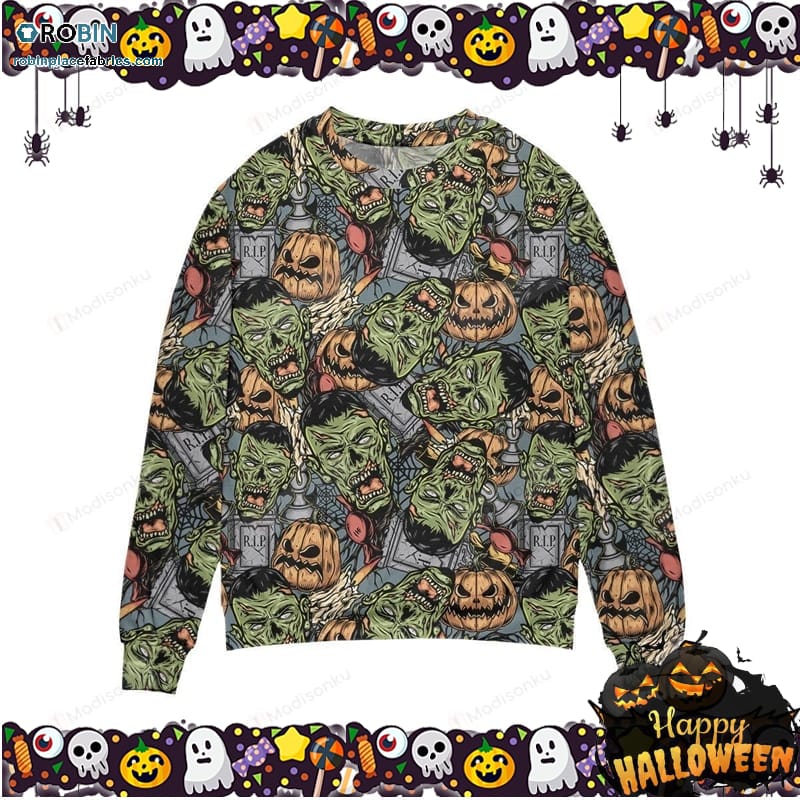 Halloween Monsters Ugly Sweater RobinPlaceFabrics