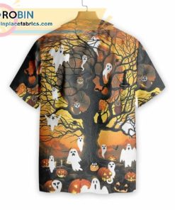 halloween night of pumpkin 26 ghost casual short sleeve hawaiian shirts 235 MzDkg