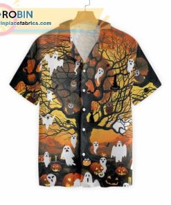Halloween Night Of Pumpkin & Ghost Casual Short Sleeve Hawaiian Shirts Halloween Night Of Pumpkin & Ghost Casual Short Sleeve Hawaiian Shirts