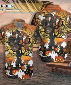 halloween night of pumpkin 26 ghost casual short sleeve hawaiian shirts 68 Q1FZy