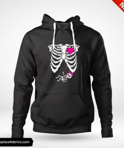 halloween pregnancy pregnancy announcement skeleton baby girl hoodie woygmu