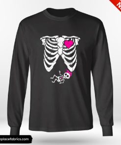 Halloween Pregnancy Pregnancy Announcement Skeleton Baby Girl Shirt