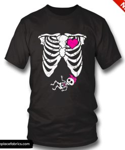 halloween pregnancy pregnancy announcement skeleton baby girl t shirt e3uzwc