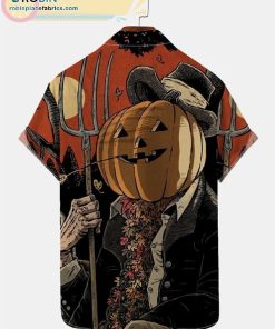 halloween pumpkin hawaiian short sleeve shirt 232 1pKSY