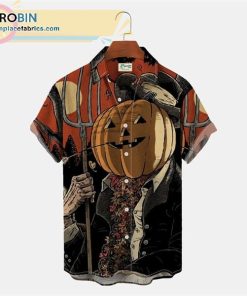 Halloween pumpkin Hawaiian Short Sleeve Shirt
