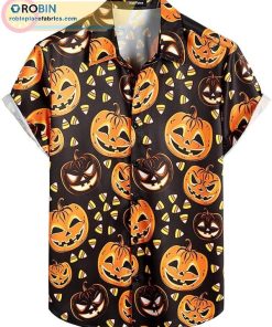 halloween pumpkins button down short sleeve shirts casual skull shirt 143 CoFHI