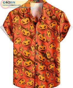 halloween pumpkins casual short sleeve hawaiian shirts 141 KBZDH