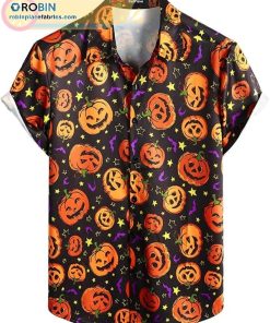 halloween pumpkins casual short sleeve hawaiian shirtss 140 WpLA2