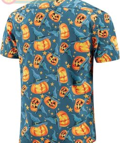 halloween pumpkins printed casual short sleeve hawaiian shirtss 231 TGzIf