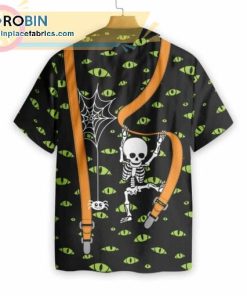 halloween skeleton and monster eyes casual short sleeve hawaiian shirts 229 uJKPP