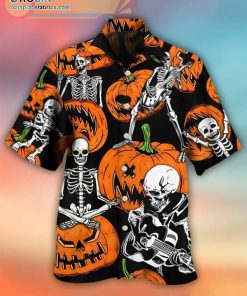 halloween skeleton pumpkin scary print short sleeve casual short sleeve hawaiian shirts 137 uK1fD